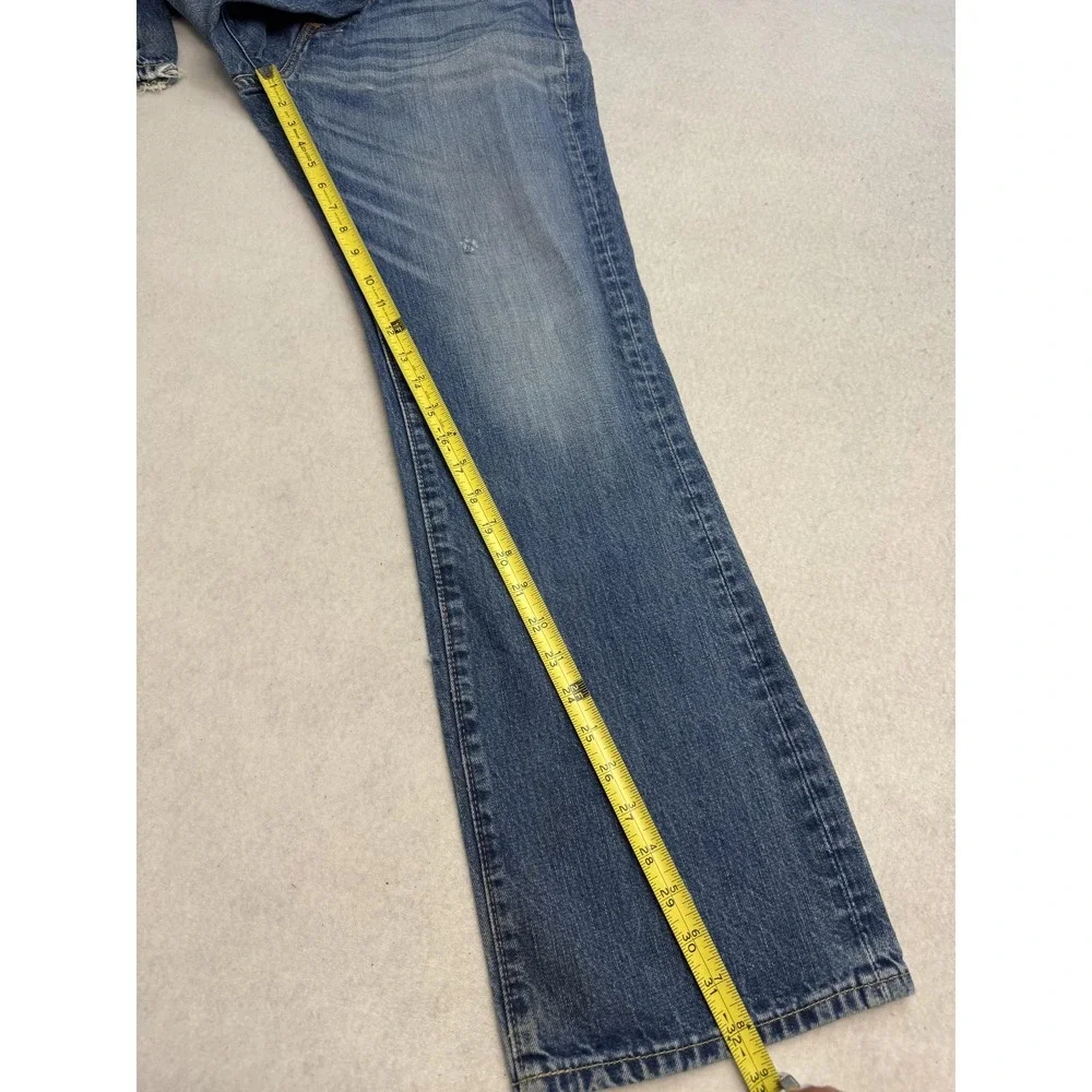 Abercrombie & Fitch Jeans Mens 34x32 Blue The A&F Boot Bootcut Distressed - Picture 9 of 12